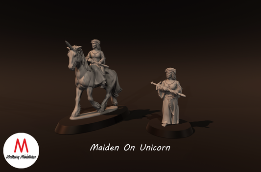 Maiden on Unicorn - Medbury Miniatures