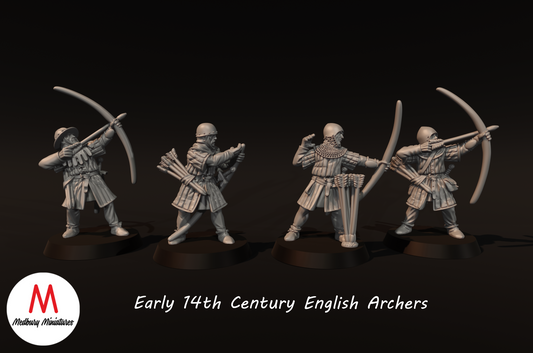 Archers anglais du début du XIVe siècle (arcs longs) - Medbury Miniatures