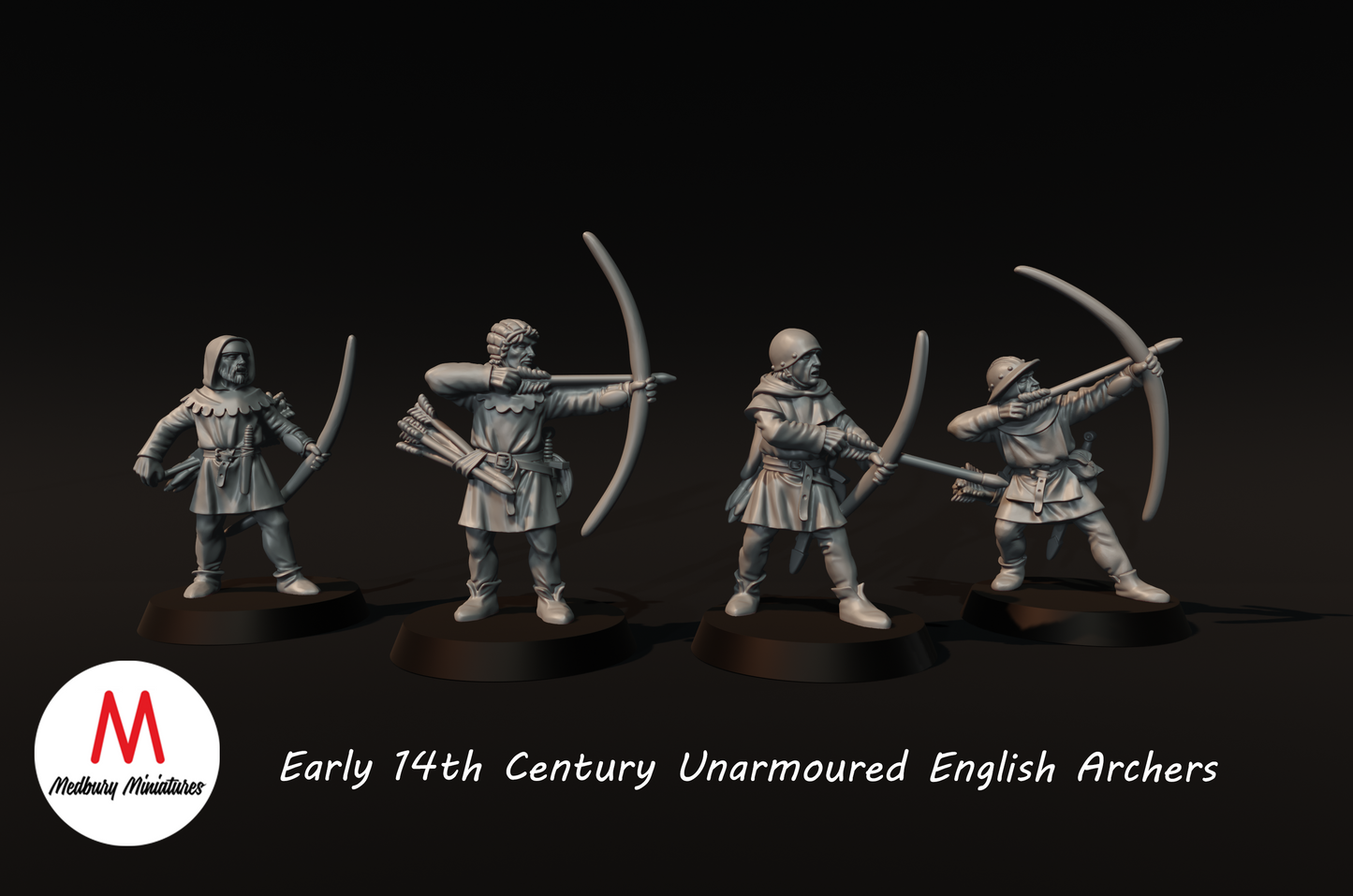 Archers anglais sans armure du début du XIVe siècle - Medbury Miniatures