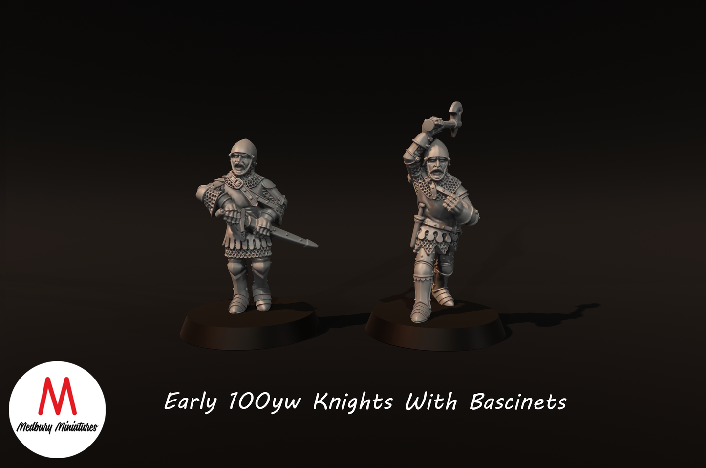 Early 100yw Knights with Bascinets - Medbury Miniatures