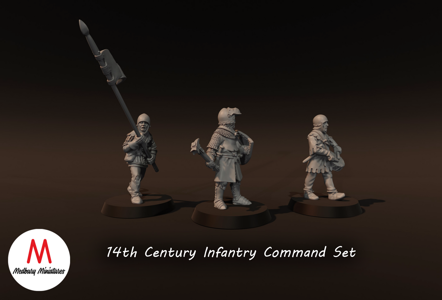 14th Century Infantry Command Set - Medbury Miniatures