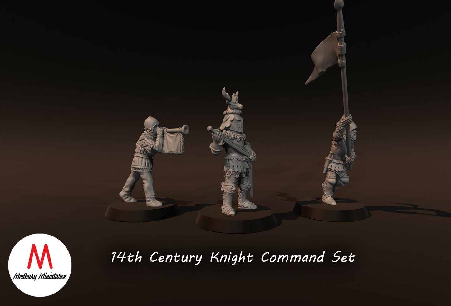 14th Century Knight Command Set - Medbury Miniatures