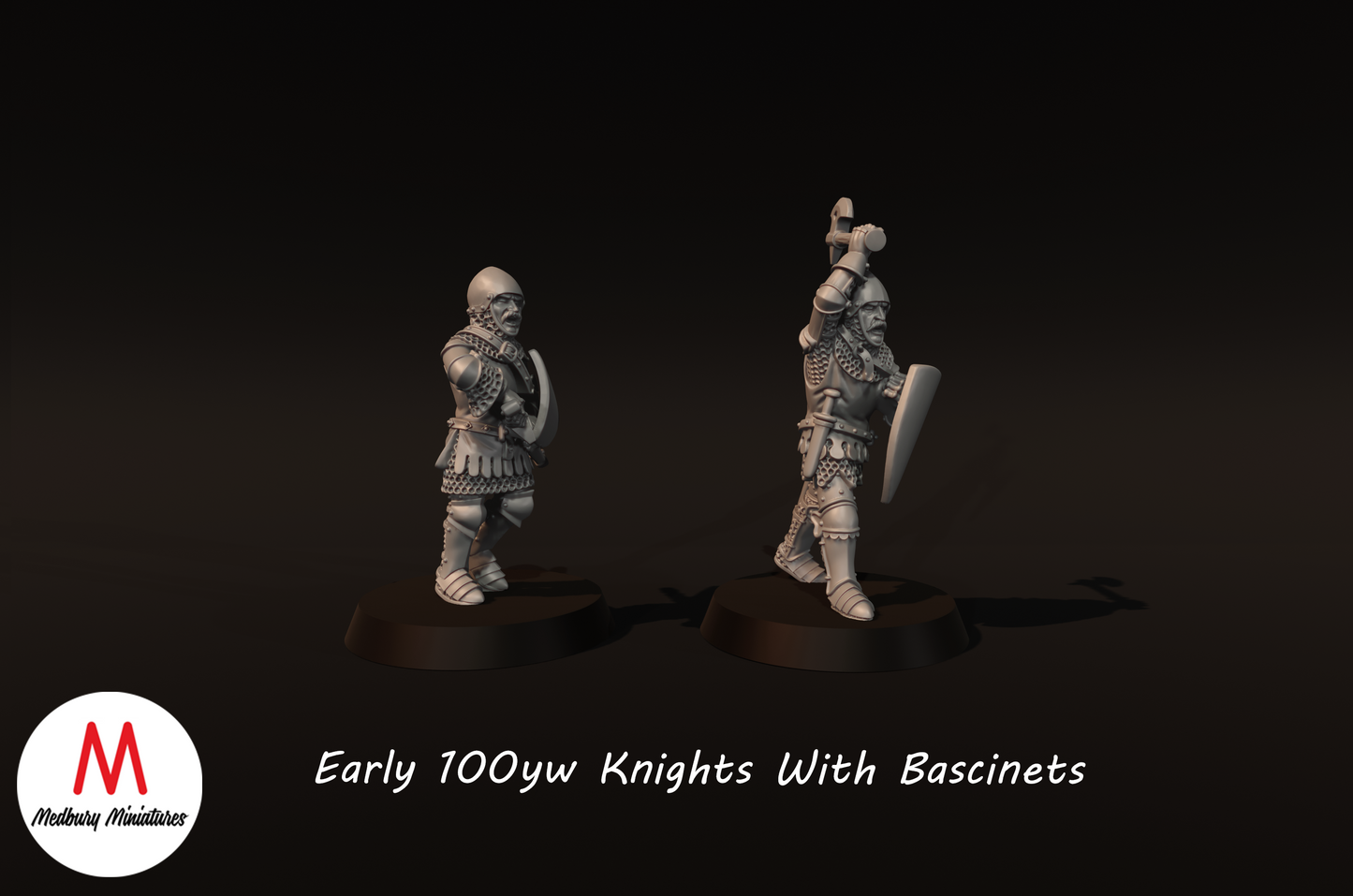 Early 100yw Knights with Bascinets - Medbury Miniatures