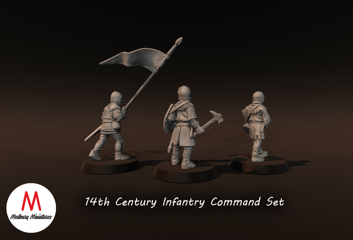 14th Century Infantry Command Set - Medbury Miniatures