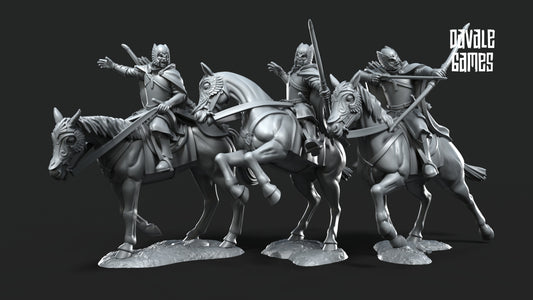 3x Grey Castle Mounted Court Guards - Grey Castle - Davale Games