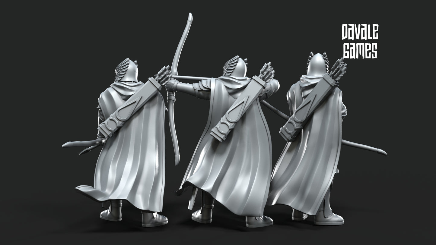 3x Grey Castle Guard with Long Bows - Grey Castle - Davale Games