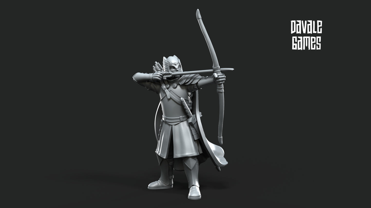 3x Grey Castle Guard with Long Bows - Grey Castle - Davale Games