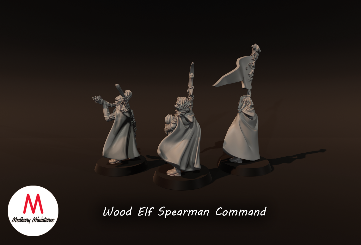 Wood Elf Spearmen Command - Medbury Miniatures