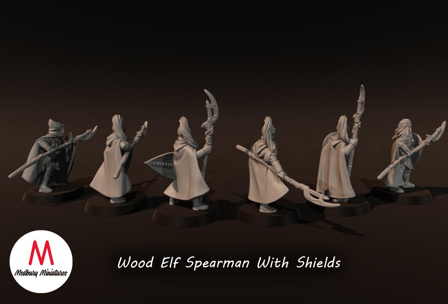 Wood Elf Spearmen with Shields - Medbury Miniatures