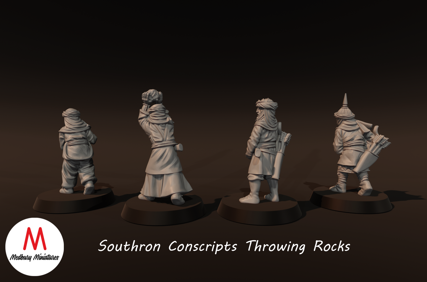 Southron Conscripts Throwing Rocks - Medbury Miniatures