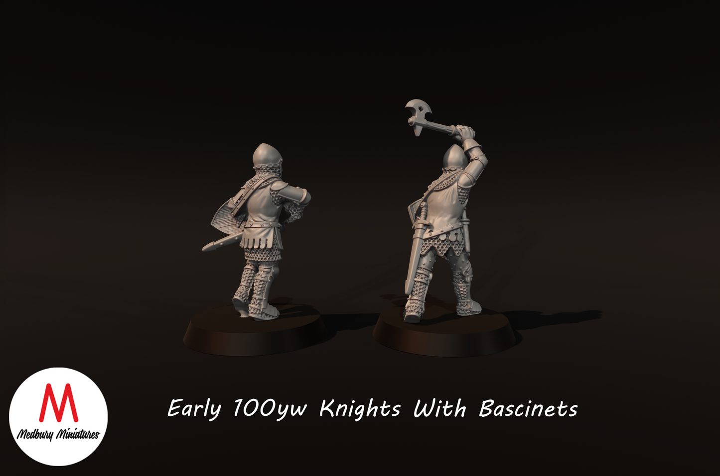 Early 100yw Knights with Bascinets - Medbury Miniatures