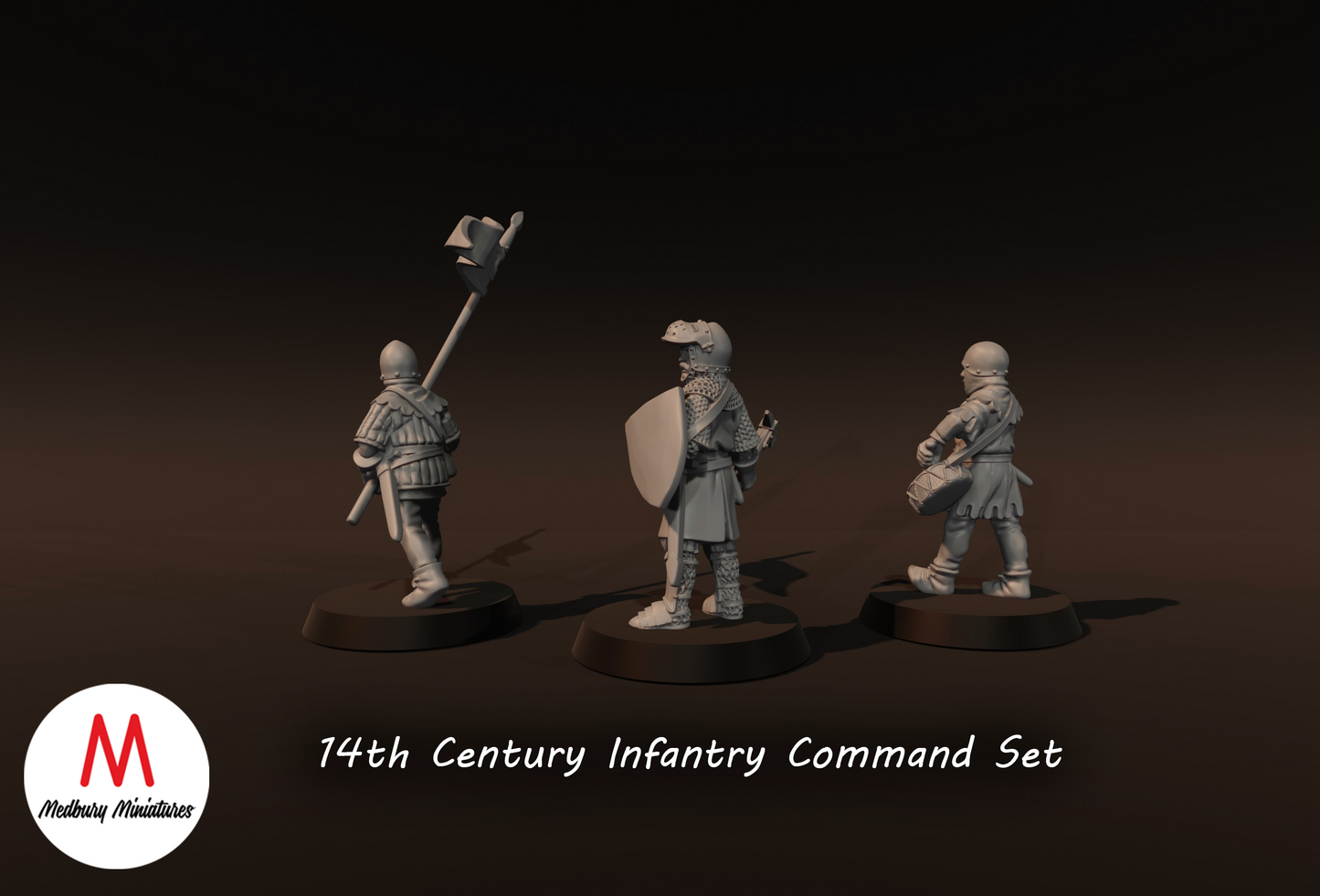 14th Century Infantry Command Set - Medbury Miniatures