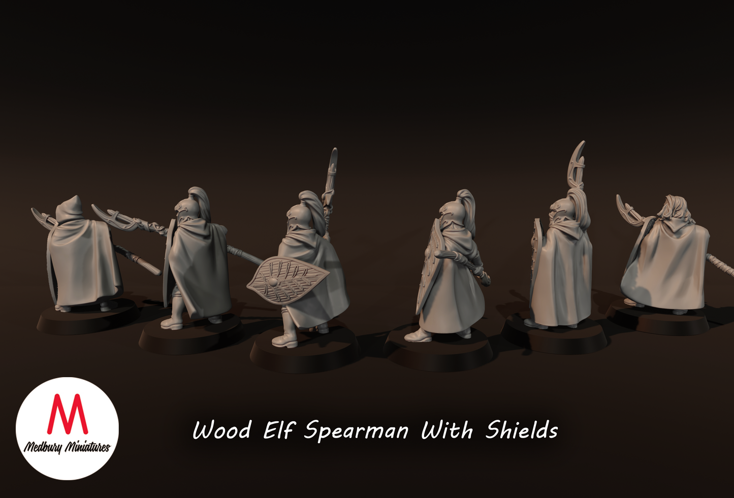 Wood Elf Spearmen with Shields - Medbury Miniatures