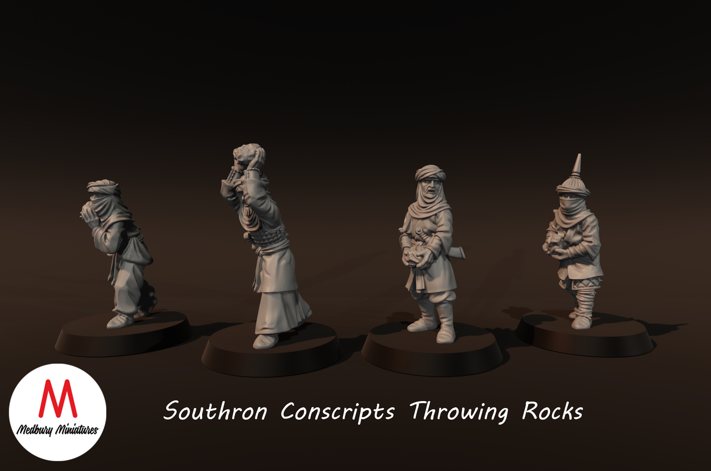 Southron Conscripts Throwing Rocks - Medbury Miniatures