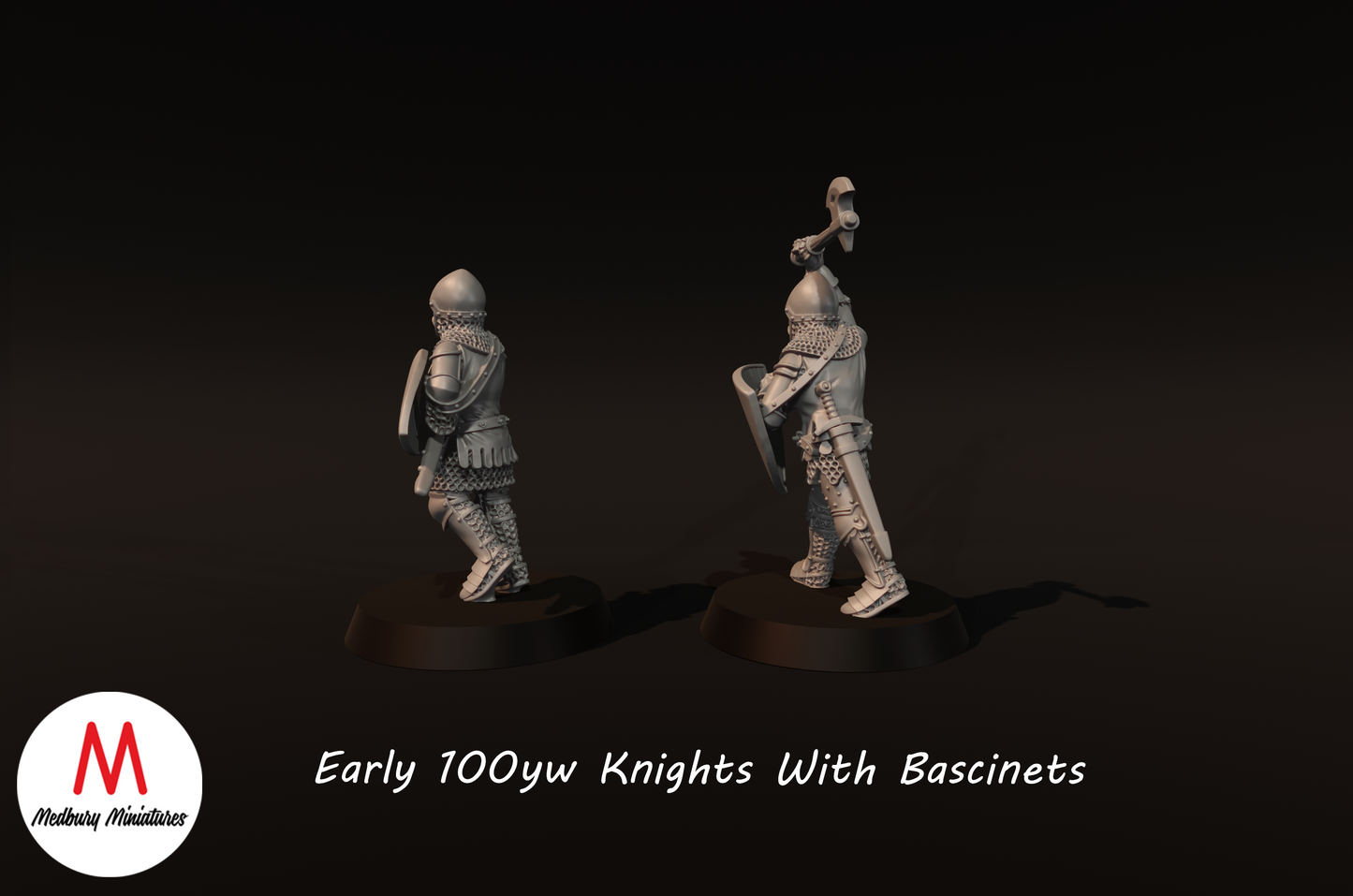 Early 100yw Knights with Bascinets - Medbury Miniatures