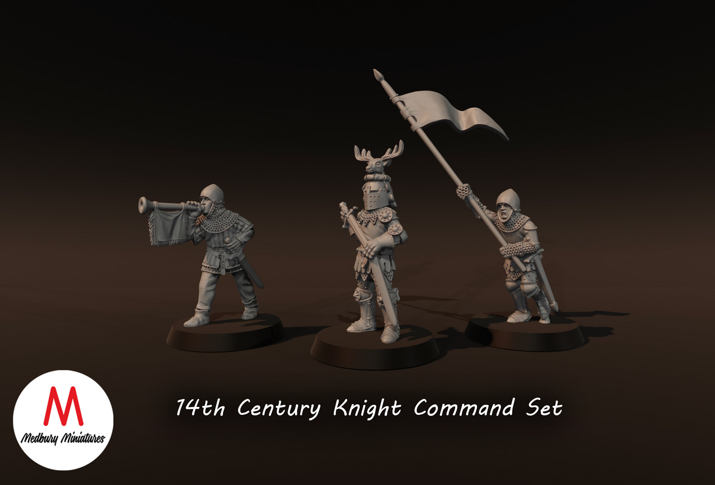 14th Century Knight Command Set - Medbury Miniatures