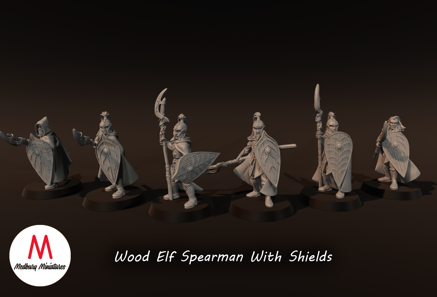 Wood Elf Spearmen with Shields - Medbury Miniatures