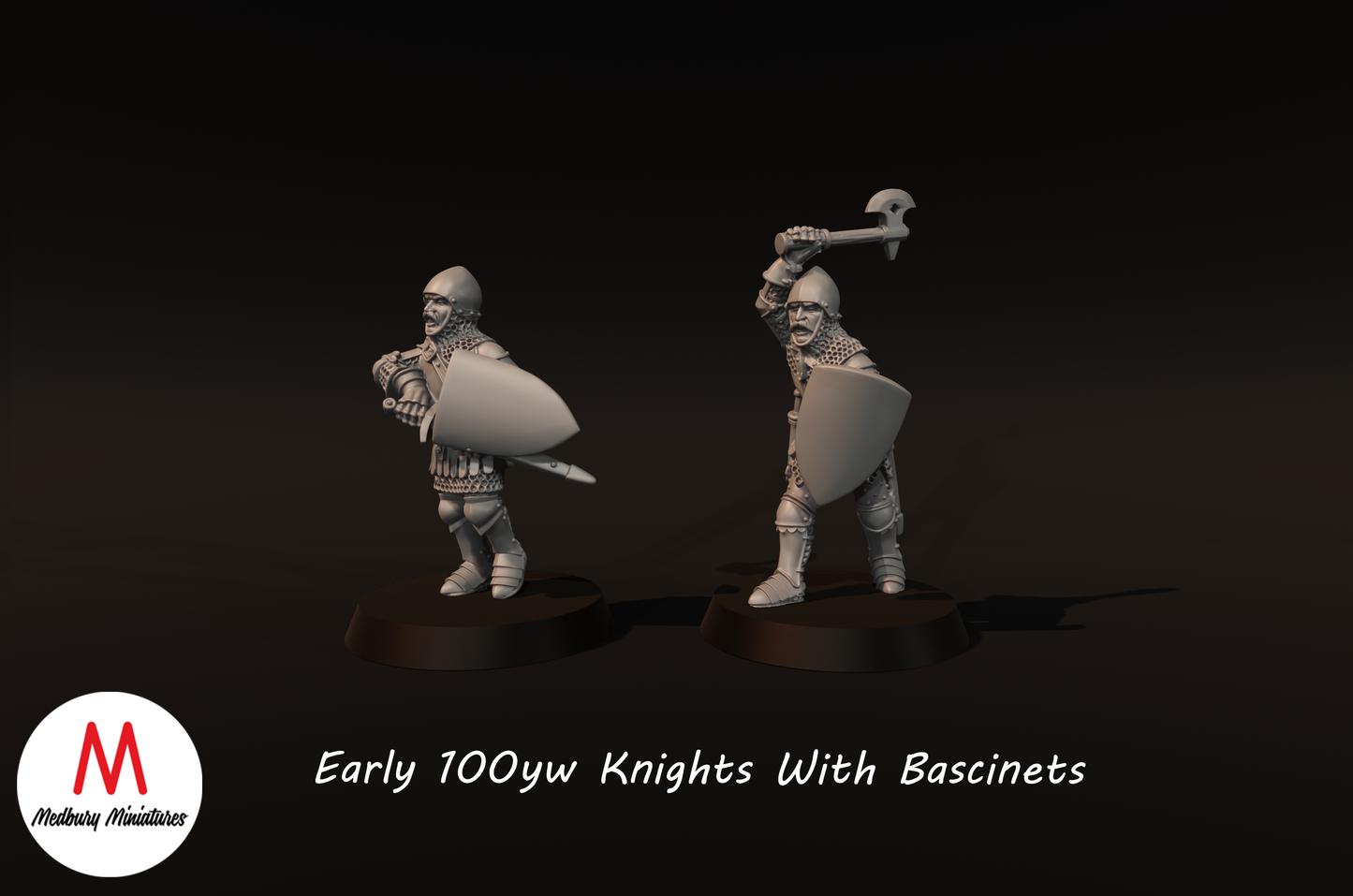 Early 100yw Knights with Bascinets - Medbury Miniatures