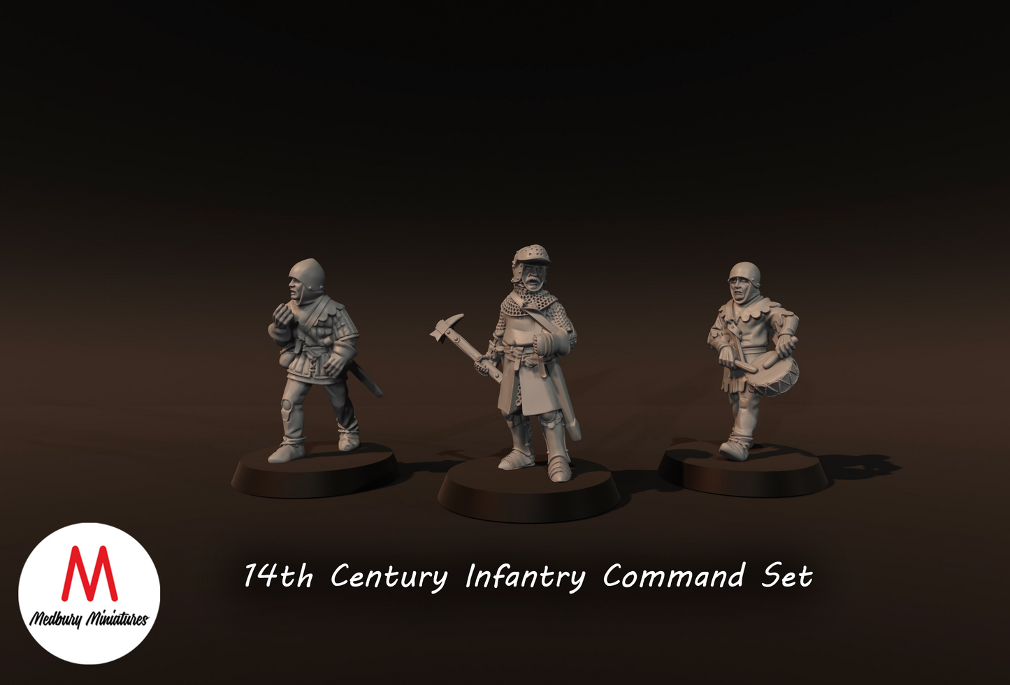 14th Century Infantry Command Set - Medbury Miniatures