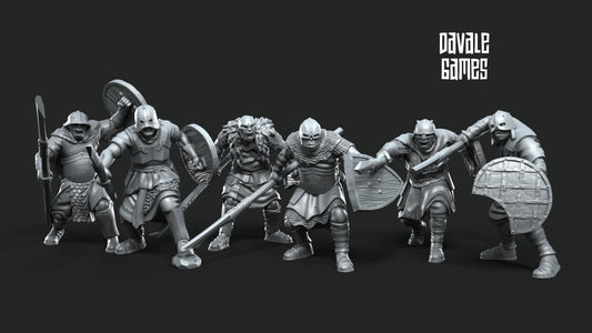 6x Morlok Orcs with Spear and Shield - Dead City - Davale Games