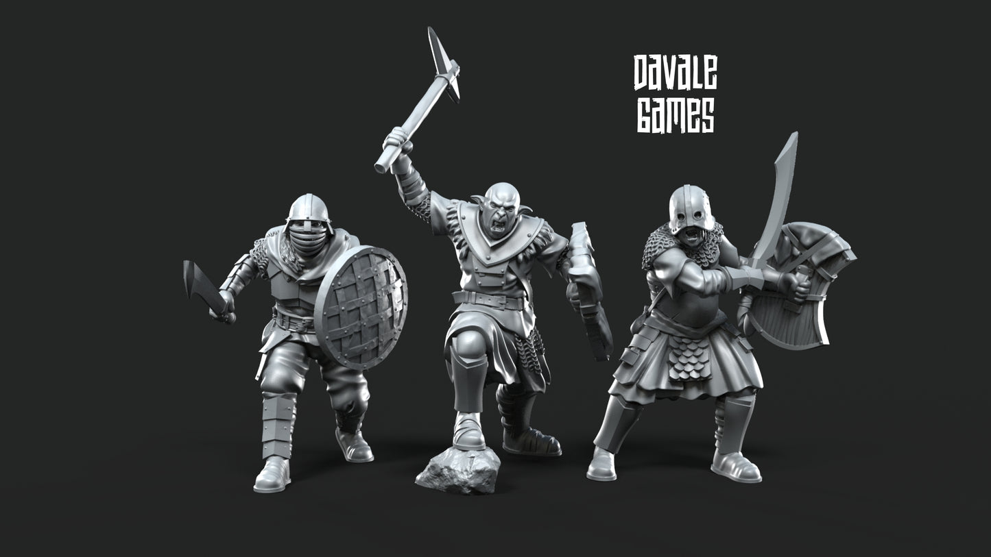 6x normale Orks mit Schwert und Schild – Dead City – Davale Games