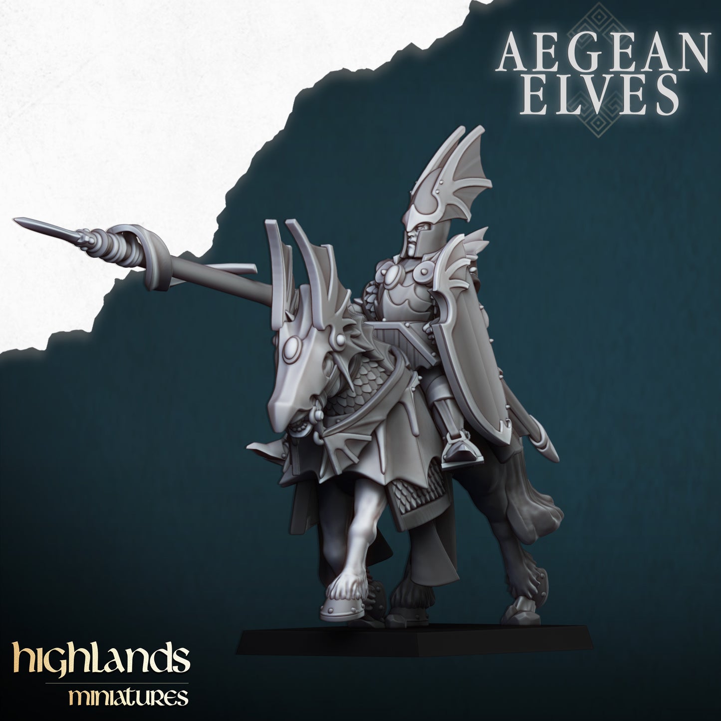 Mounted Dragons Cavalry - Aegean Elves - Highlands Miniatures