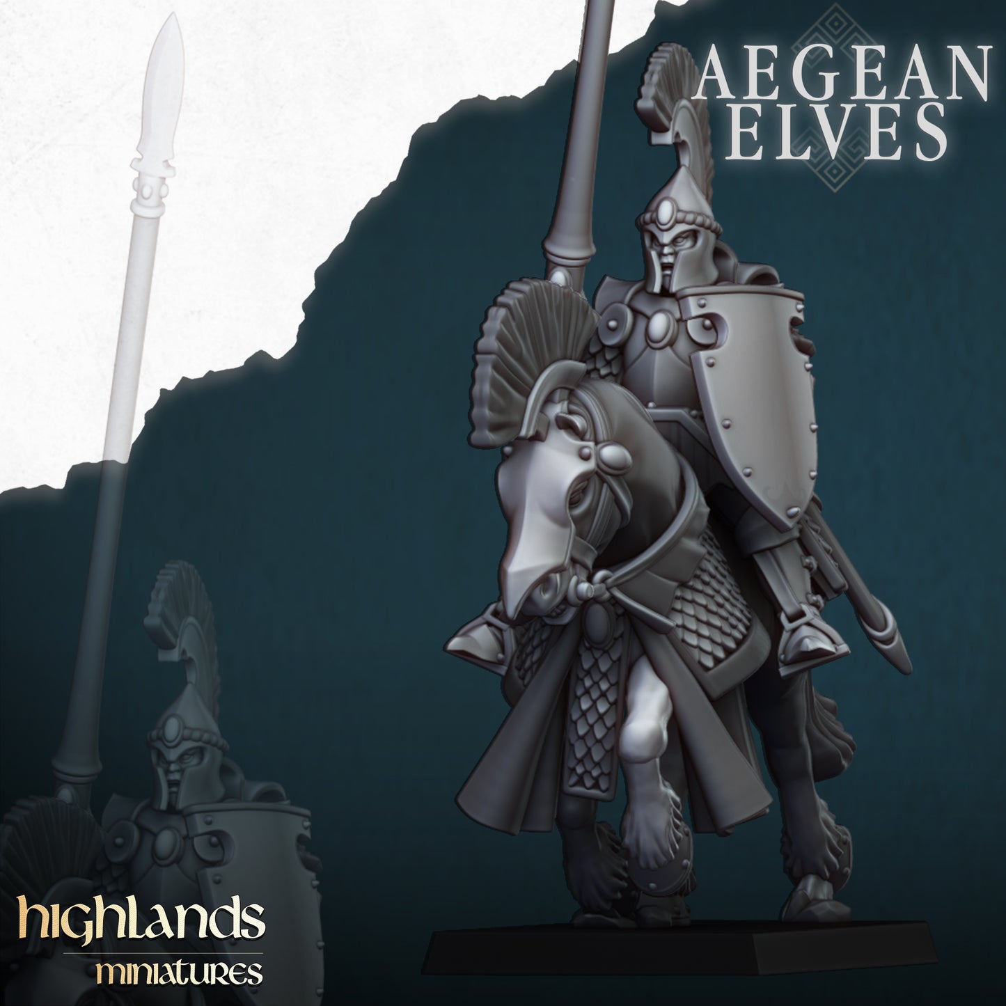 Aegean Elves Mounted Lances - Highlands Miniatures