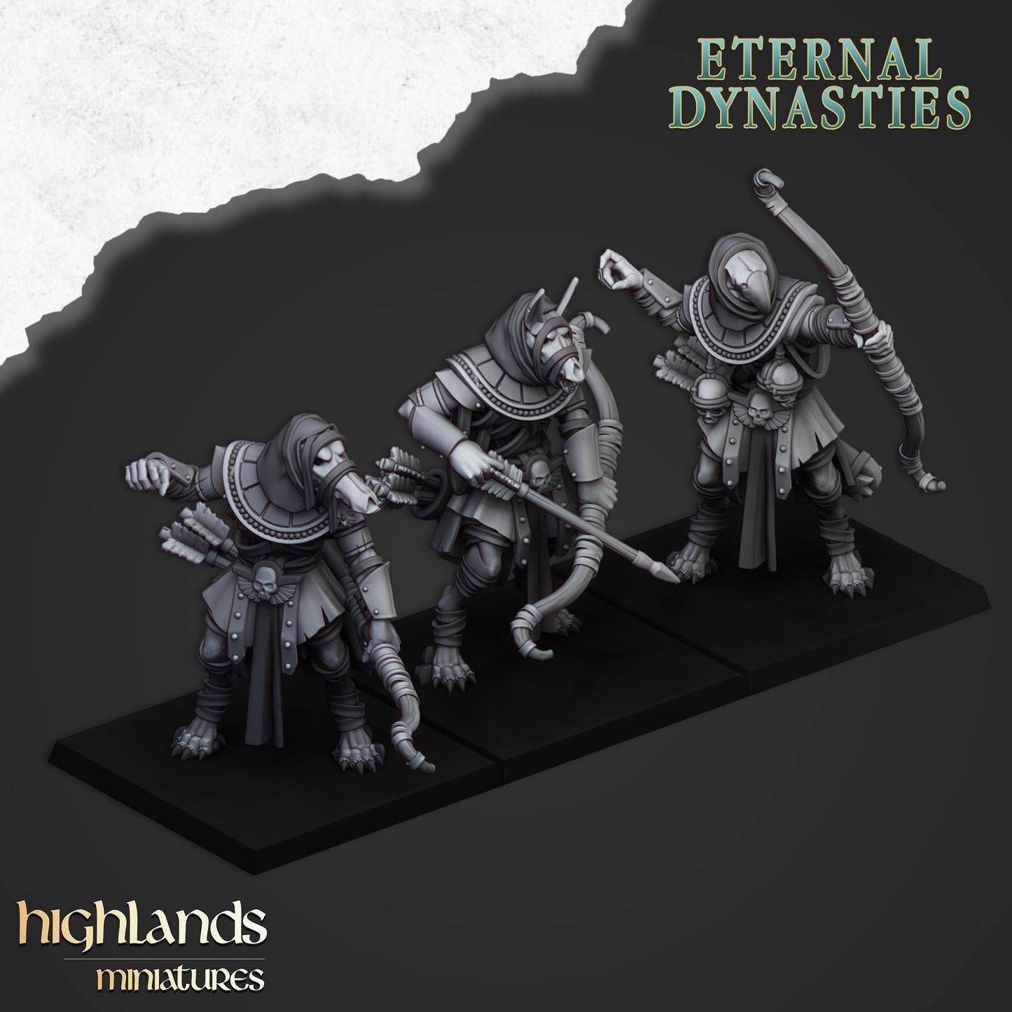 Anubis Guard with Giant Bows - Eternal Dynasties - Highlands Miniatures