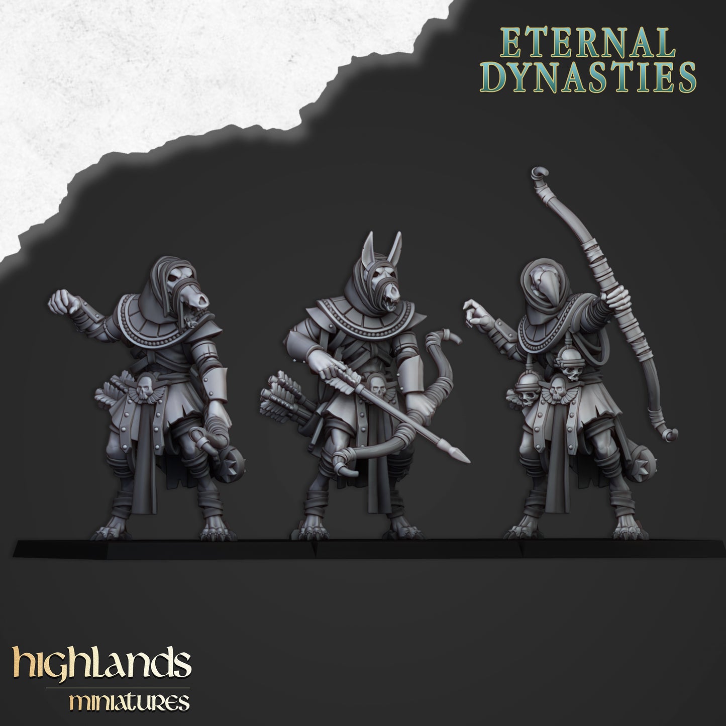 Anubis Guard with Giant Bows - Eternal Dynasties - Highlands Miniatures