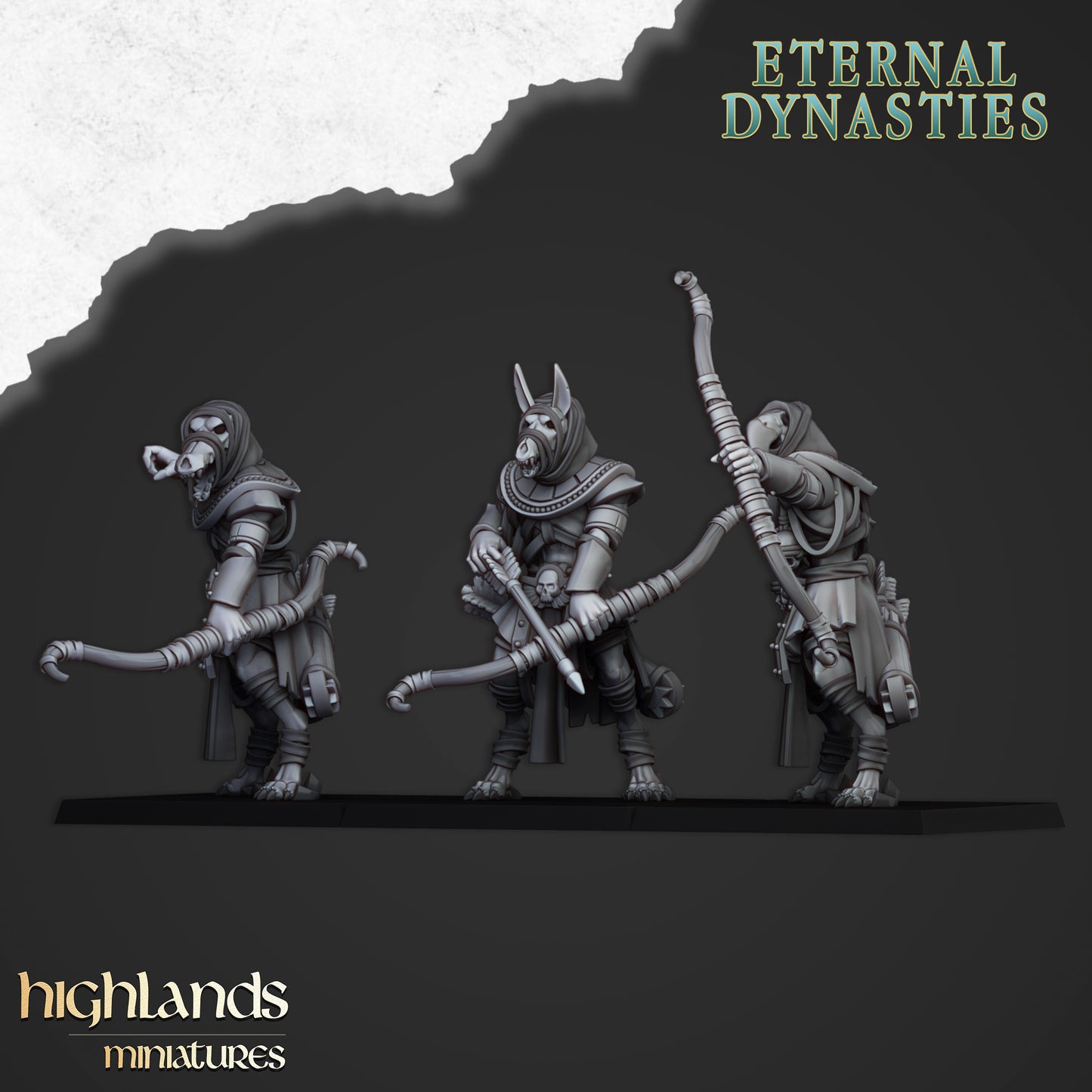 Anubis Guard with Giant Bows - Eternal Dynasties - Highlands Miniatures