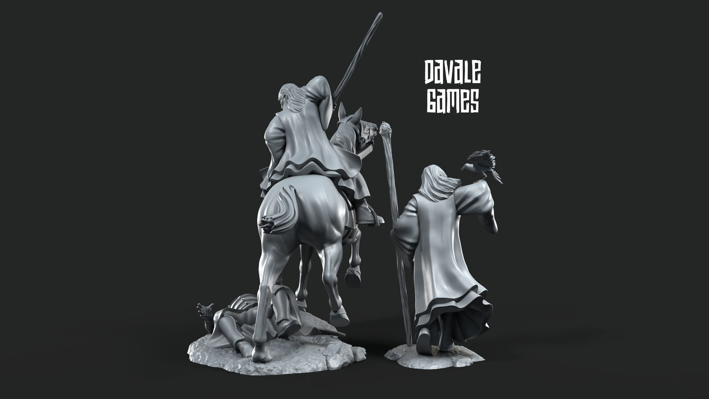 Blood-Handed Mage on Foot and Mounted - Davale Games