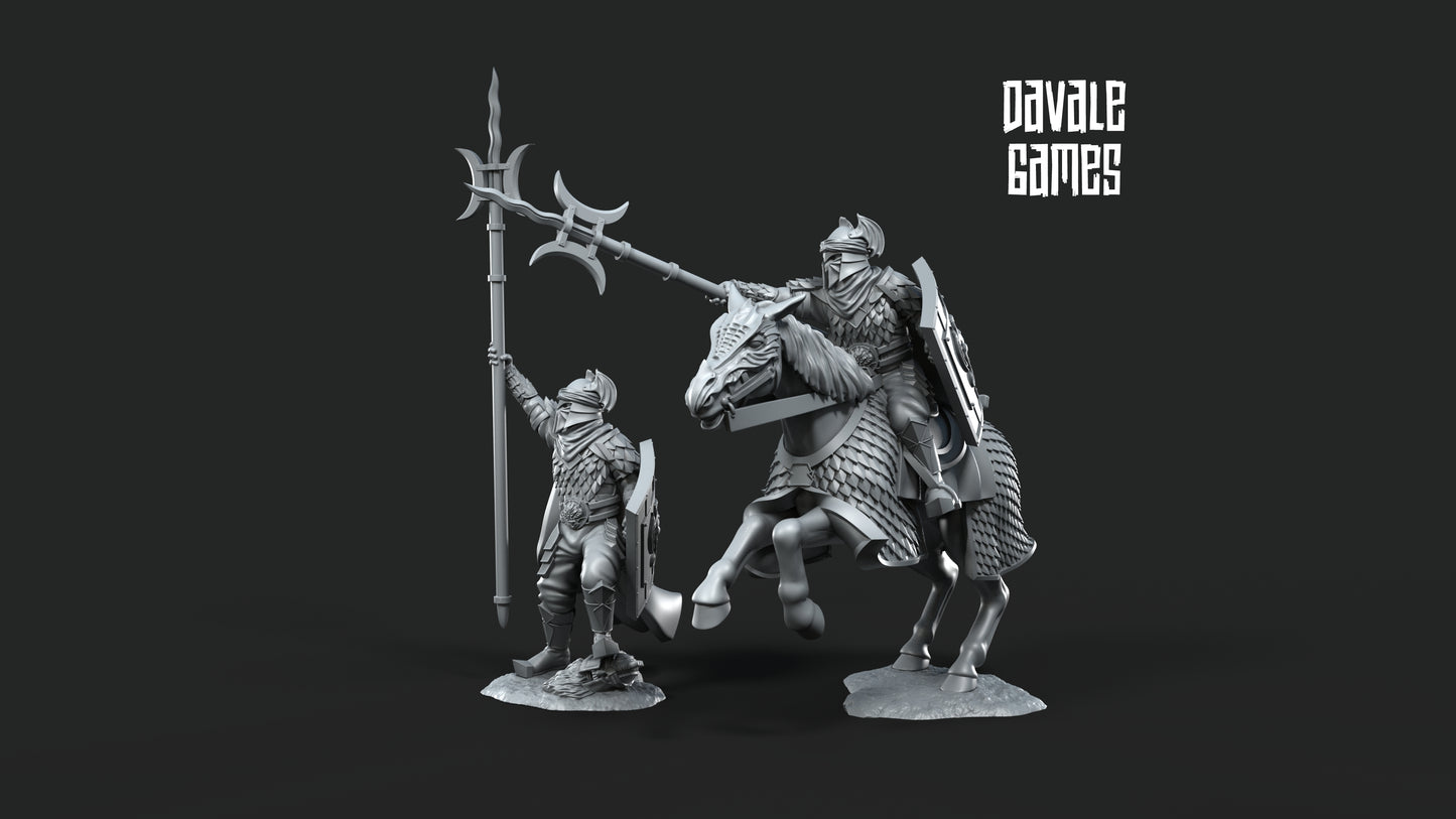 Dragon Army Captain on Foot and Mounted - Dragon Army - Davale Games