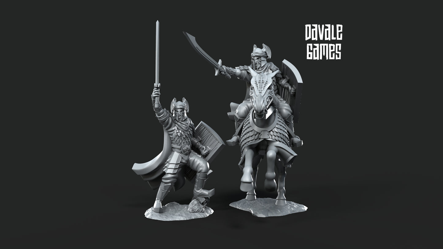 Dragon Army Captain on Foot and Mounted - Dragon Army - Davale Games