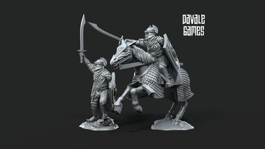 Dragon Army Captain on Foot and Mounted - Dragon Army - Davale Games