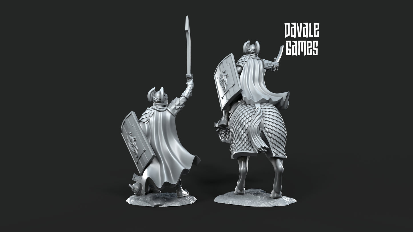 Dragon Army Captain on Foot and Mounted - Dragon Army - Davale Games