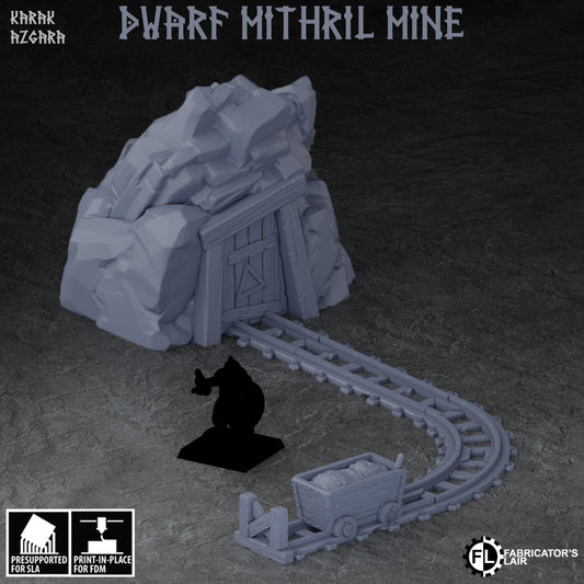 Dwarf Mine with Minecart and Rails - Scenery - Karak Azgara - Fabricator's Lair