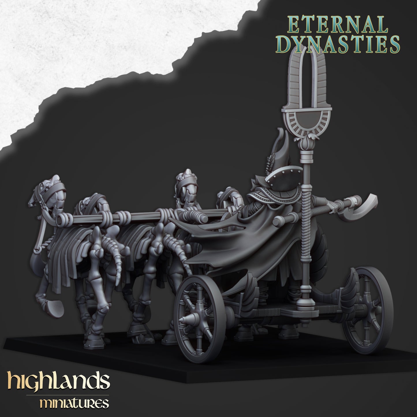 Eternal Pharaoh on Chariot - Eternal Dynasties - Highlands Miniatures