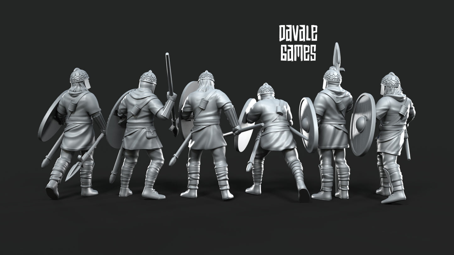 6x Gepids on Foot with Spears and Shields - Davale Games