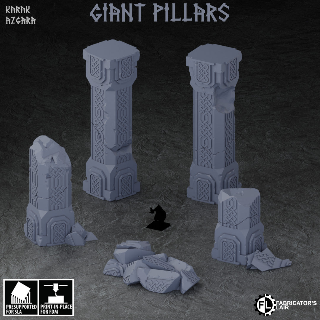 Dwarf Giant Pillars / Columns - Scenery - Karak Azgara - Fabricator's Lair