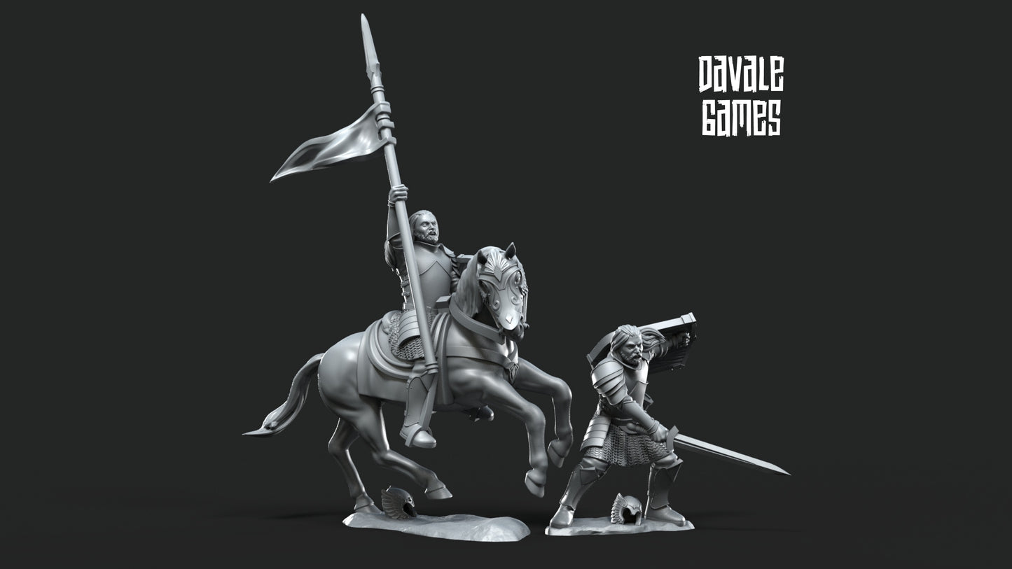 Grey Castle Captain on Foot and Mounted - Grey Castle - Davale Games