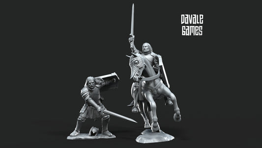 Grey Castle Captain on Foot and Mounted - Grey Castle - Davale Games