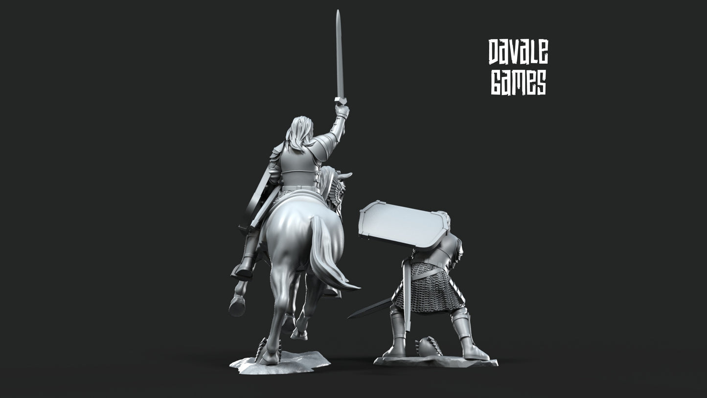 Grey Castle Captain on Foot and Mounted - Grey Castle - Davale Games