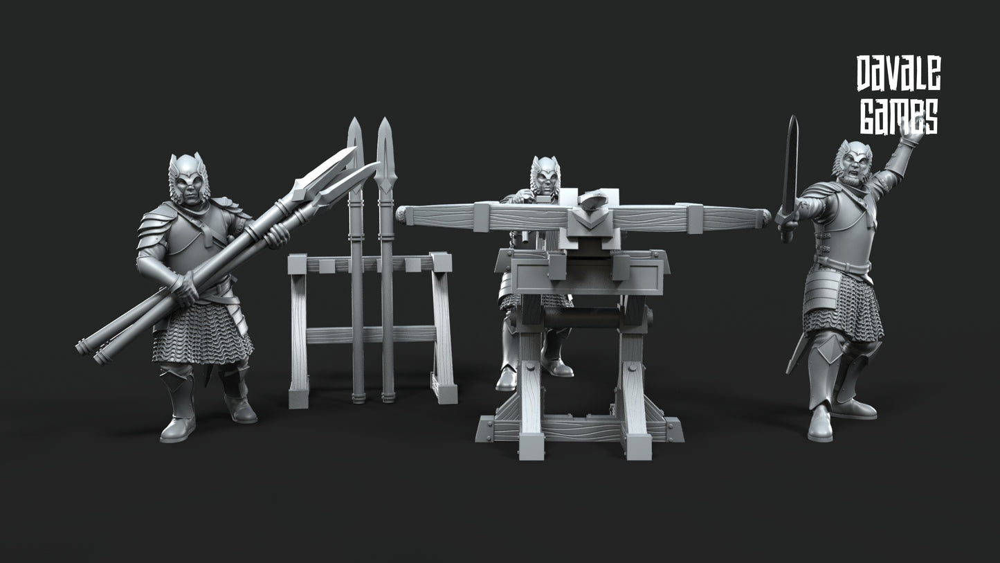 Grey Castle Ballista 'Rocket Launcher' with Crew - Grey Castle - Davale Games (With Dotation)