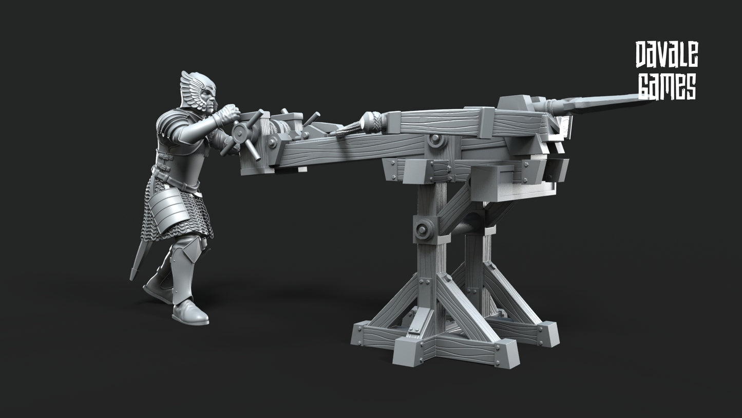 Grey Castle Ballista 'Rocket Launcher' with Crew - Grey Castle - Davale Games (With Dotation)