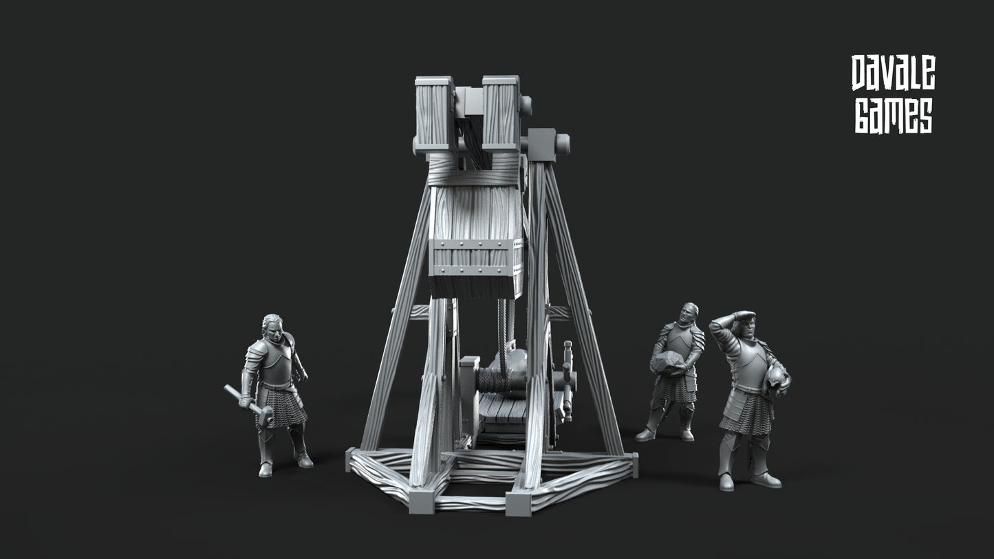 Grey Castle Trebuchet with Crew - Grey Castle - Davale Games (With Dotation)