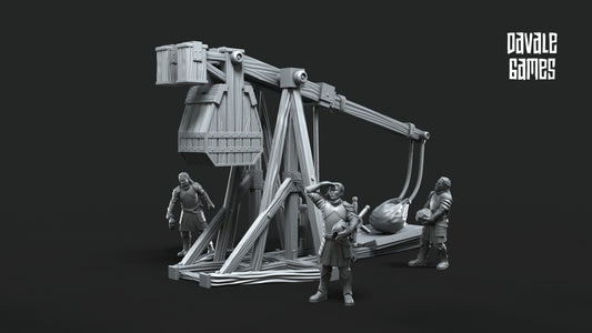 Grey Castle Trebuchet with Crew - Grey Castle - Davale Games (With Dotation)