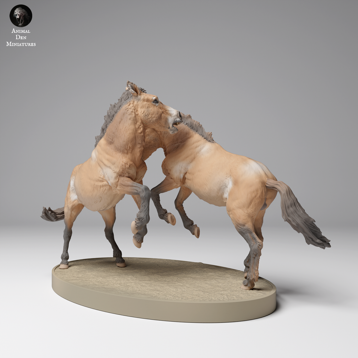 Przewalski's Horses Fighting - Animal Den Miniatures