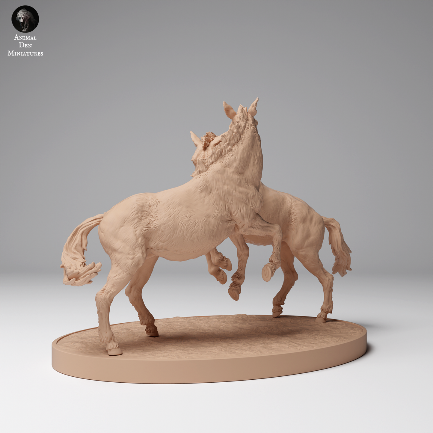 Przewalski's Horses Fighting - Animal Den Miniatures