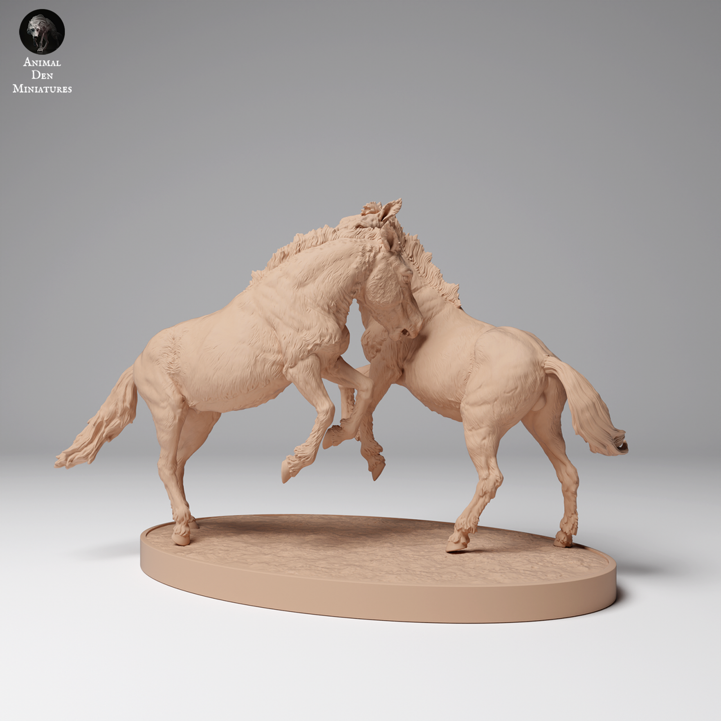 Przewalski's Horses Fighting - Animal Den Miniatures