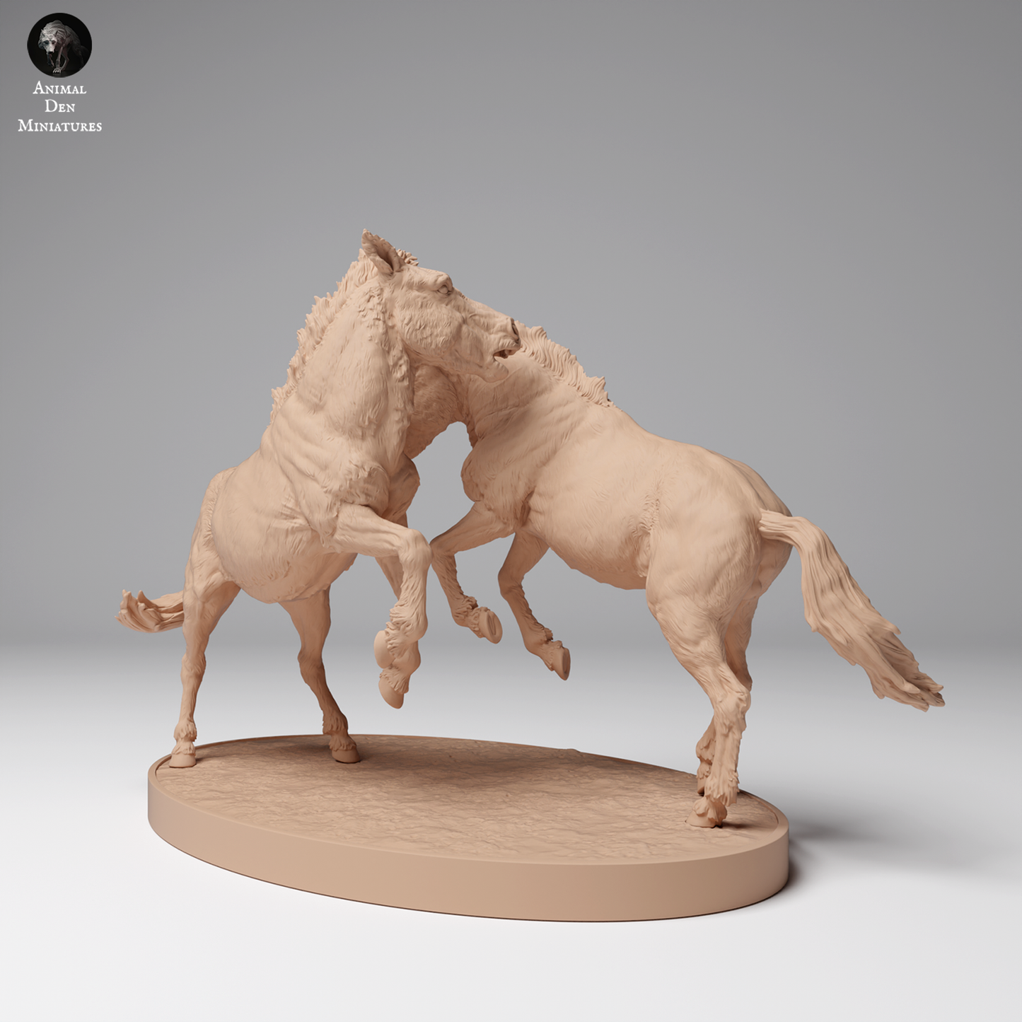 Przewalski's Horses Fighting - Animal Den Miniatures